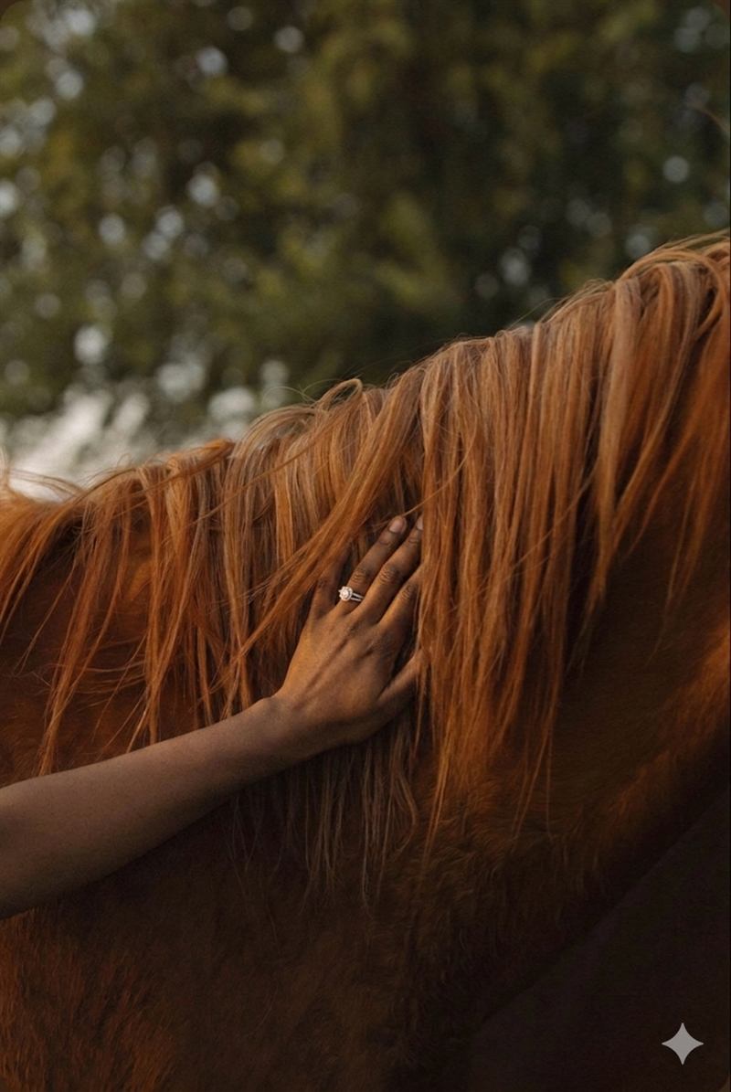 Crinière d'un cheval au soleil